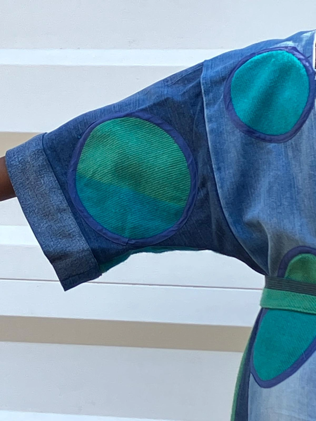 Kimono lungo verde e blu (12)