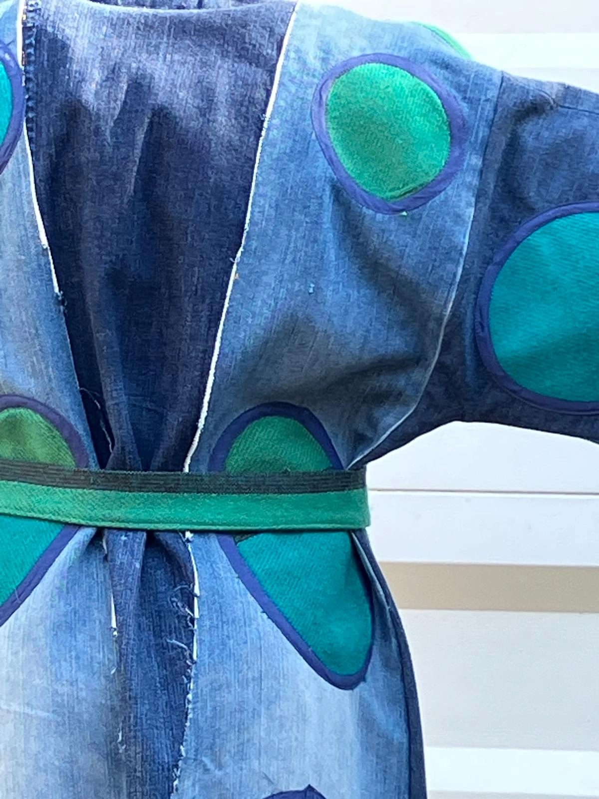 Kimono lungo verde e blu (13)